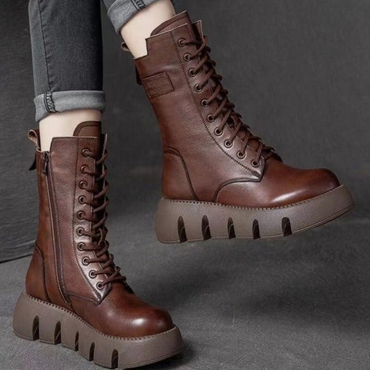 Victoria Retro – Bottes Rétro en Cuir Verni